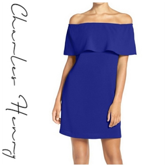Charles Henry Dresses & Skirts - 💕SALE💕 Charles Henry Blue Off Shoulder Ruffled D